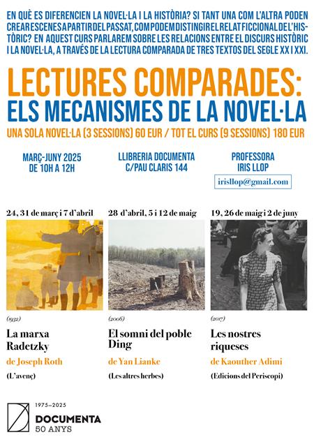 Lectures comparades: els mecanismes de la novel·la amb Iris Llop. Març-juny 2025 | 