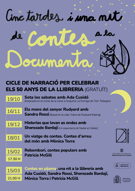 Cinc tardes i una nit de contes a la Documenta. Cicle de narració per celebrar els 50 anys de la llibreria. | 