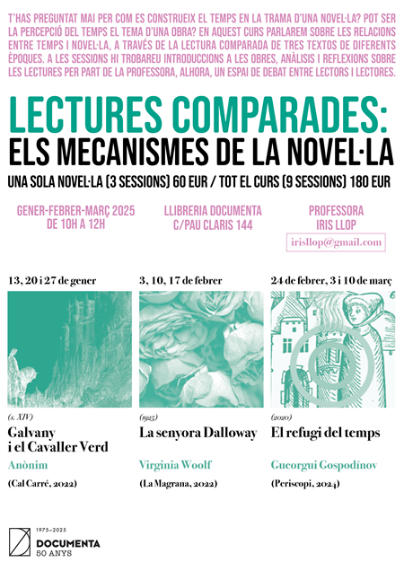 Lectures comparades: els mecanismes de la novel·la amb Iris Llop. Gener-Febrer-Març 2025 | 