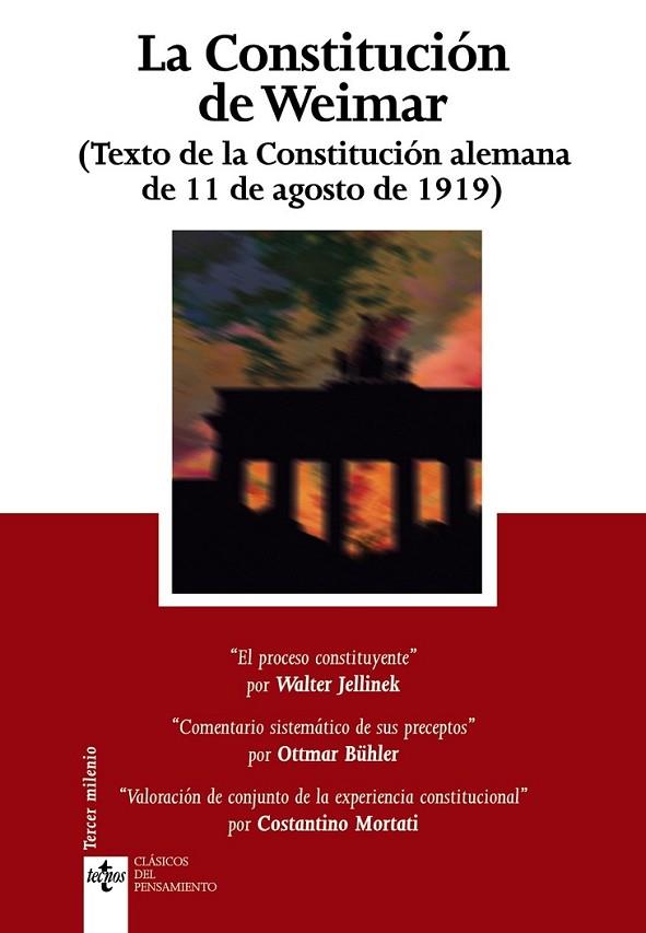 LA CONSTITUCION DE WEIMAR | 9788430951178 | BüHLER, OTTMAR/JELLINEK, WALTER/MORTATI, COSTANTINO