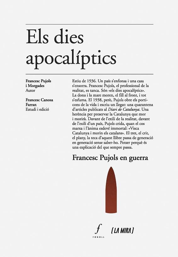 ELS DIES APOCALÍPTICS | 9788412536447 | PUJOLS MORGADES, FRANCESC