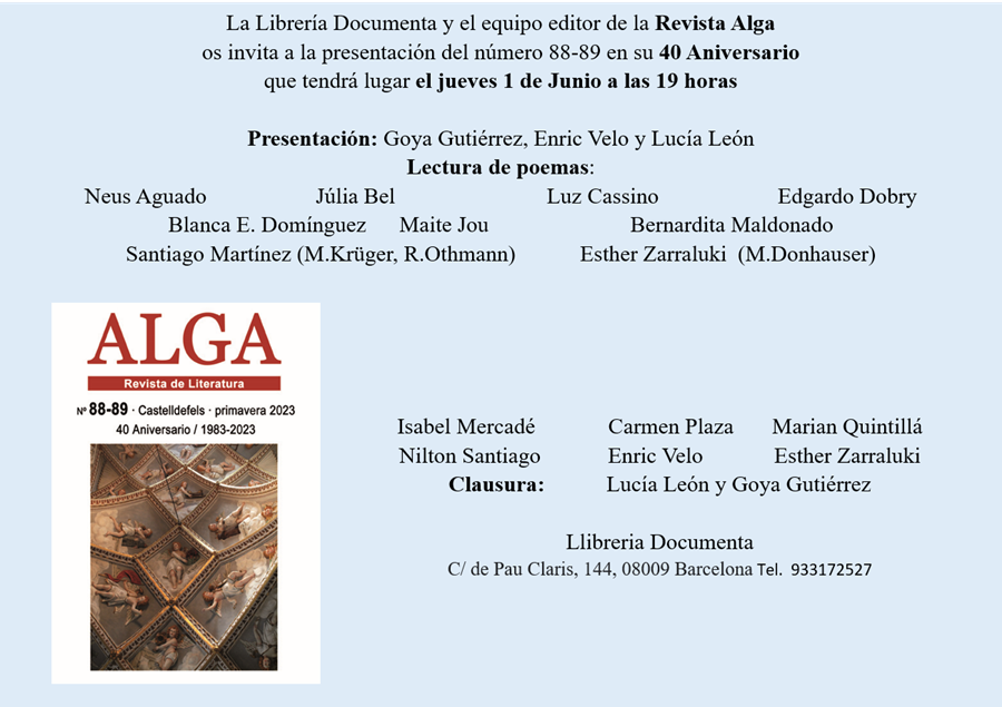 Presentació «Revista Alga» amb Goya Gutiérrez, Enric Velo i Lucía León - 