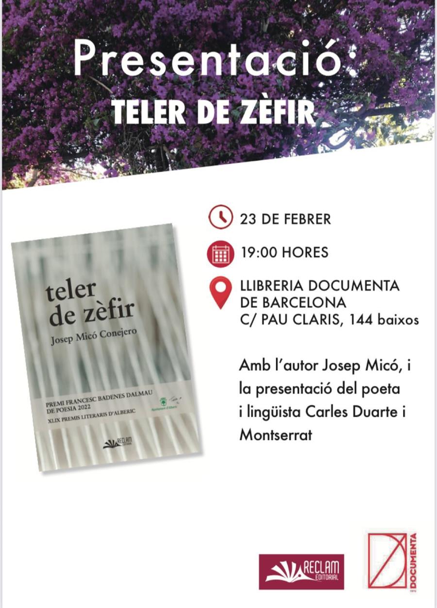 Presentació «Teler de Zèfir» de Josep Micó Conejero - 