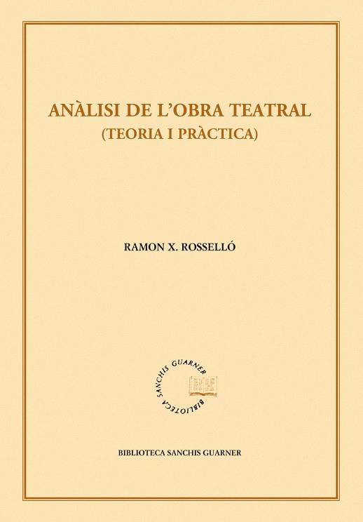 ANALISI DE L'OBRA TEATRAL | 9788498834437 | ROSSELLO