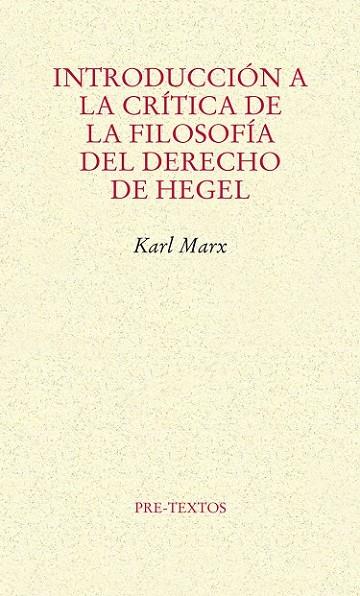 INTRODUCCION A LA CRITICA DE LA FILOSOFIA DEL | 9788415576815 | MARX