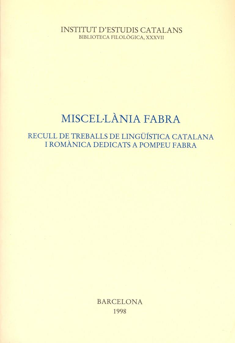 MISCEL·LANIA FABRA | 9788472834194 | VARIOS