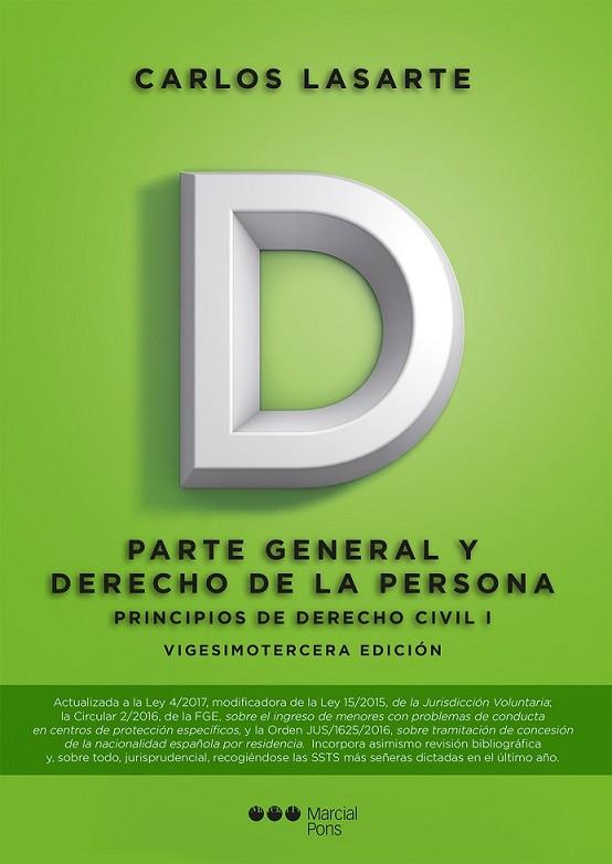 PRINCIPIOS DE DERECHO CIVIL. TOMO I | 9788491232780 | LASARTE ÁLVAREZ, CARLOS