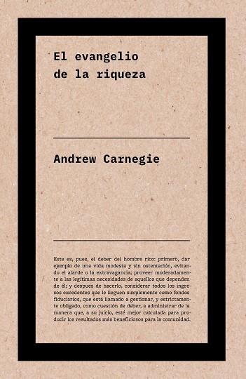 EL EVANGELIO DE LA RIQUEZA | 9788419154873 | CARNEGIE, ANDREW