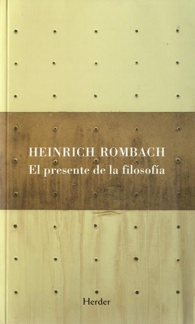 EL PRESENTE DE LA FILOSOFIA | 9788425424649 | ROMBACH