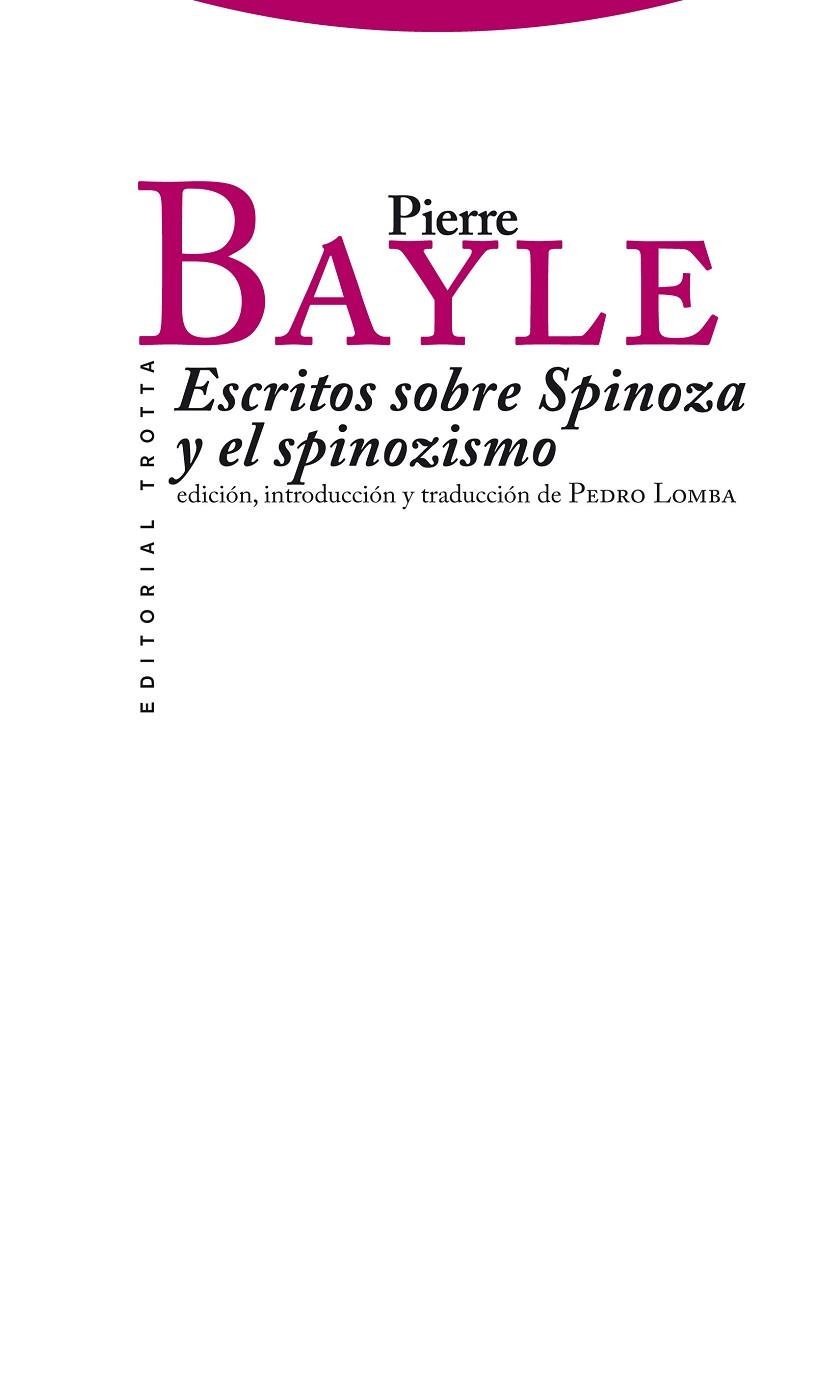 ESCRITOS SOBRE SPINOZA | 9788498791273 | BAYLE