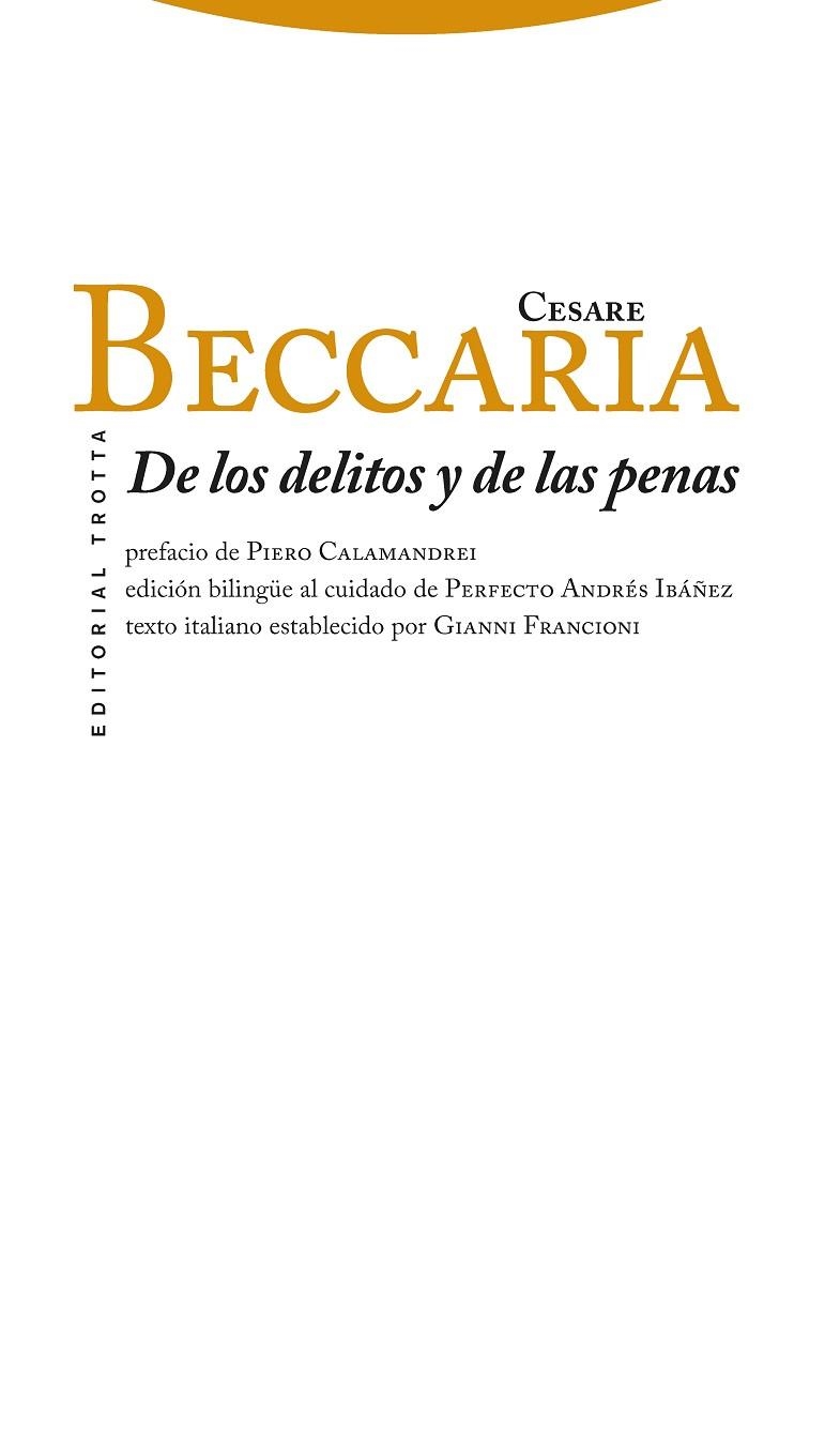 DE LOS DELITOS Y DE LAS PENAS | 9788498792058 | BECCARIA