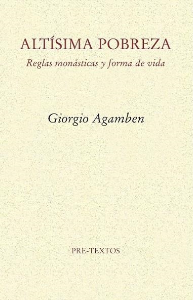 ALTÍSIMA POBREZA | 9788415894551 | AGAMBEN, GIORGIO