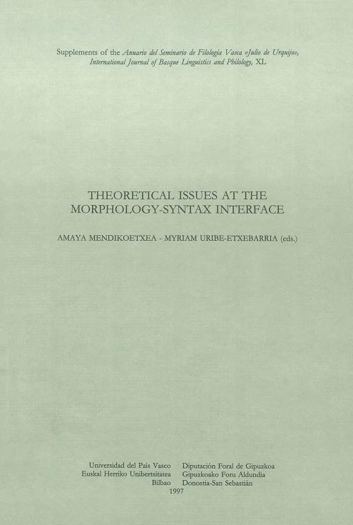 THEORETICAL ISSUES AT THE MORPH. | 9788475859682 | DIVERSOS