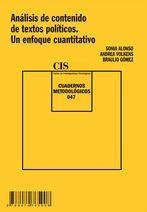 ANÁLISIS DE CONTENIDO DE TEXTOS POLÍTICOS. UN ENFOQUE CUANTI | 9788474765908 | ALONSO, SONIA