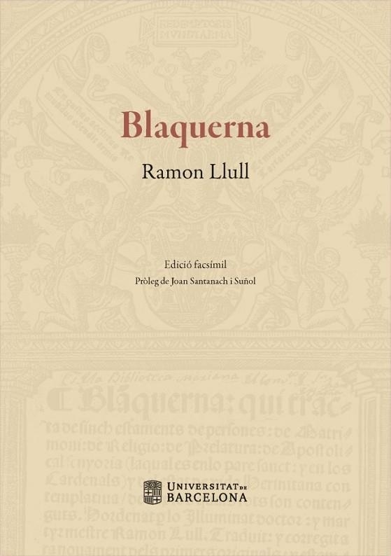 BLANQUERNA. EDICIÓ FACSÍMIL | 9788447539789 | LLULL, RAMON