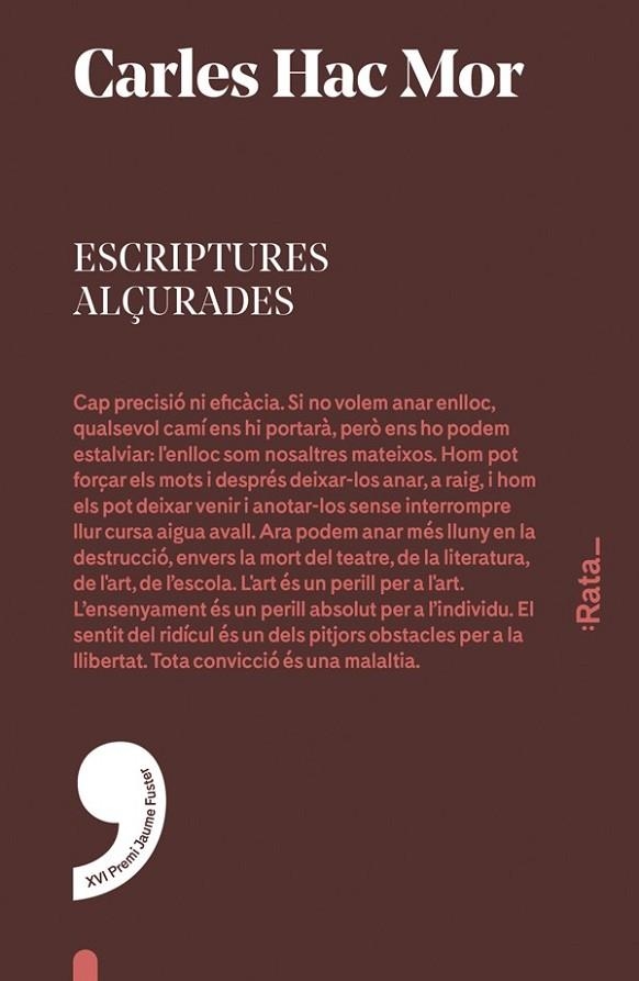 ESCRIPTURES ALÇURADES | 9788416738007 | HAC MOR, CARLES