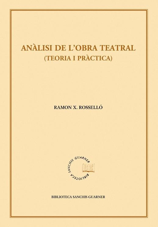 ANALISI DE L'OBRA TEATRAL | 9788498834437 | ROSSELLO