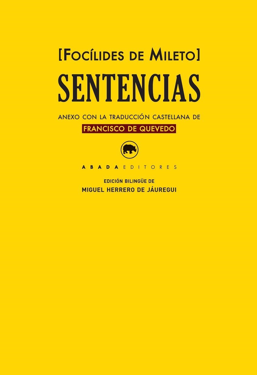 SENTENCIAS | 9788417301019 | FOCÍLIDES DE MILETO