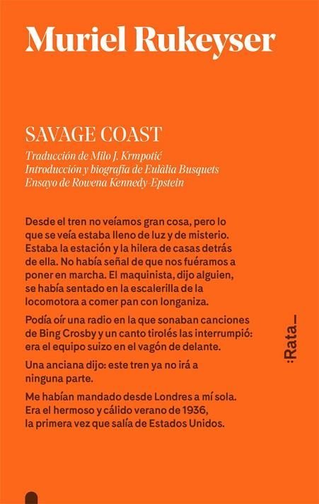 SAVAGE COAST | 9788416738113 | MURIEL RUKEYSER