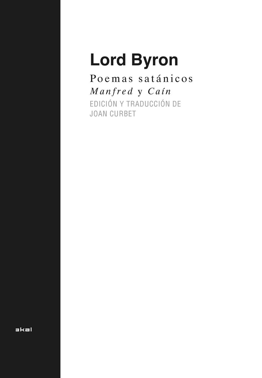 POEMAS SATÁNICOS. MANFRED Y CAÍN | 9788446030805 | (LORD) BYRON, GEORGE GORDON/ CURBET, JOAN