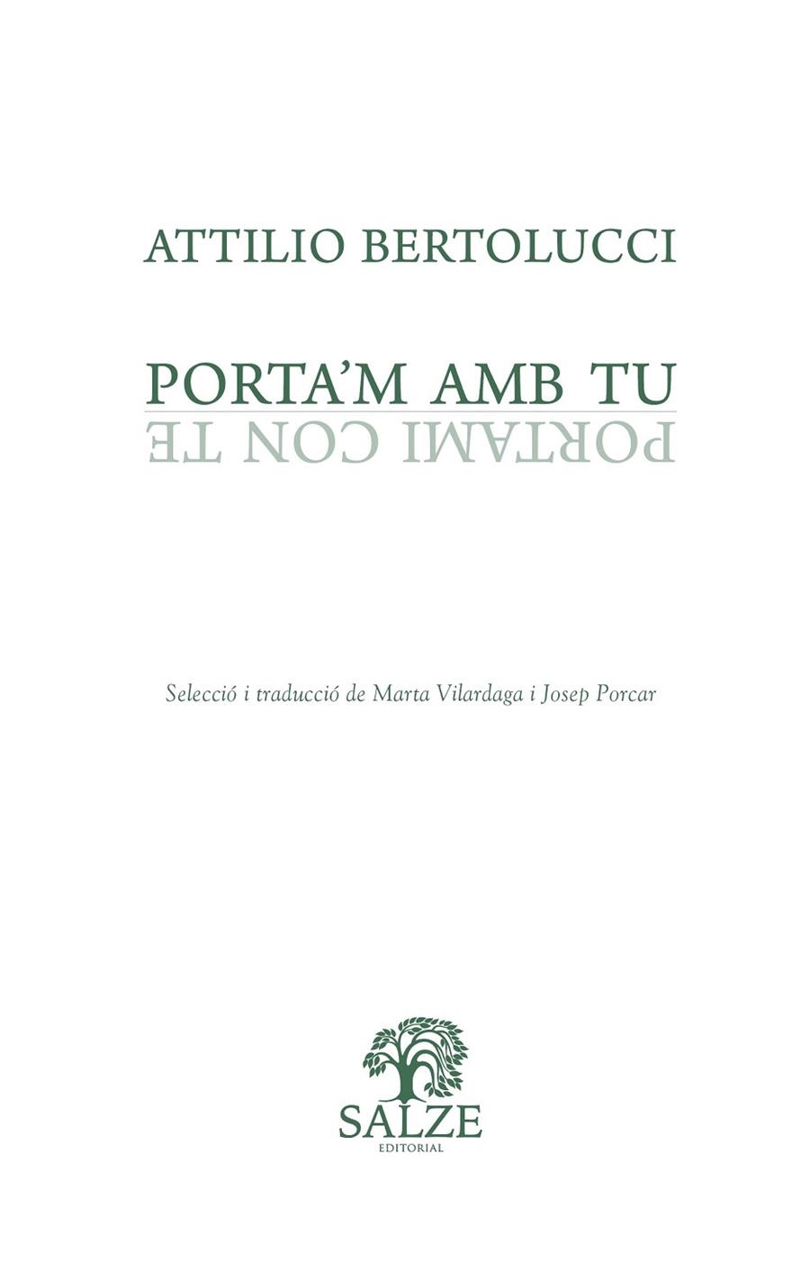 PORTA’M AMB TU | 9788409270361 | BERTOLUCCI, ATTILIO