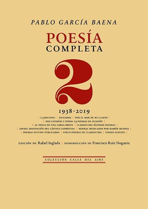 POESÍA COMPLETA, 2 | 9788418387876 | GARCÍA BAENA, PABLO