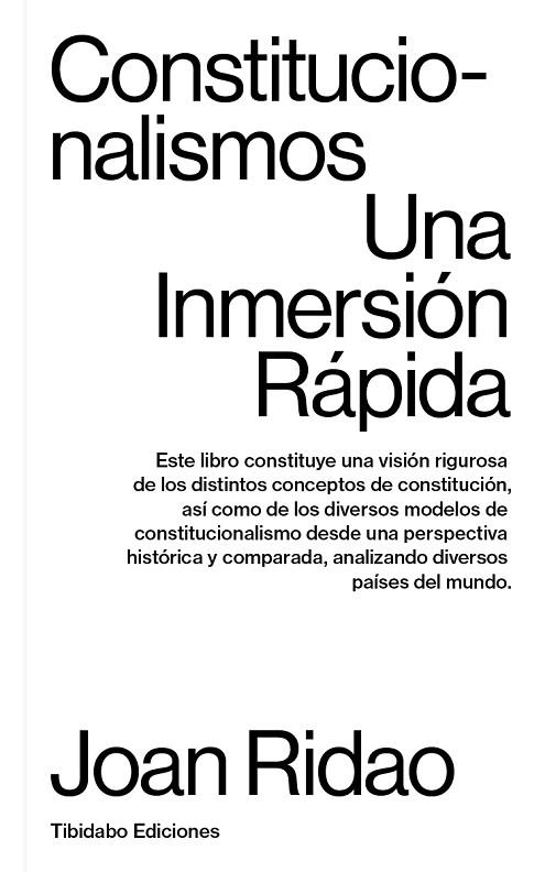 CONSTITUCIONALISMOS | 9788413478364 | RIDAO MARTÍN, JOAN