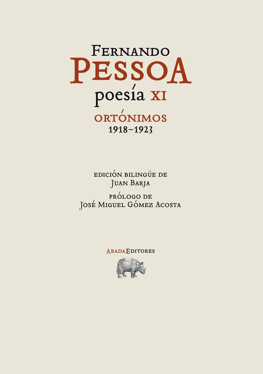 POESÍA XI. ORTÓNIMOS (1918-1923) | 9788419008169 | PESSOA, FERNANDO