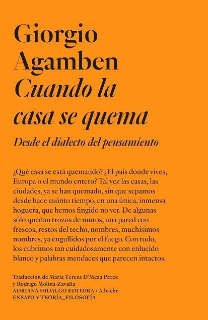 CUANDO LA CASA SE QUEMA | 9788419208217 | AGAMBEN, GIORGIO