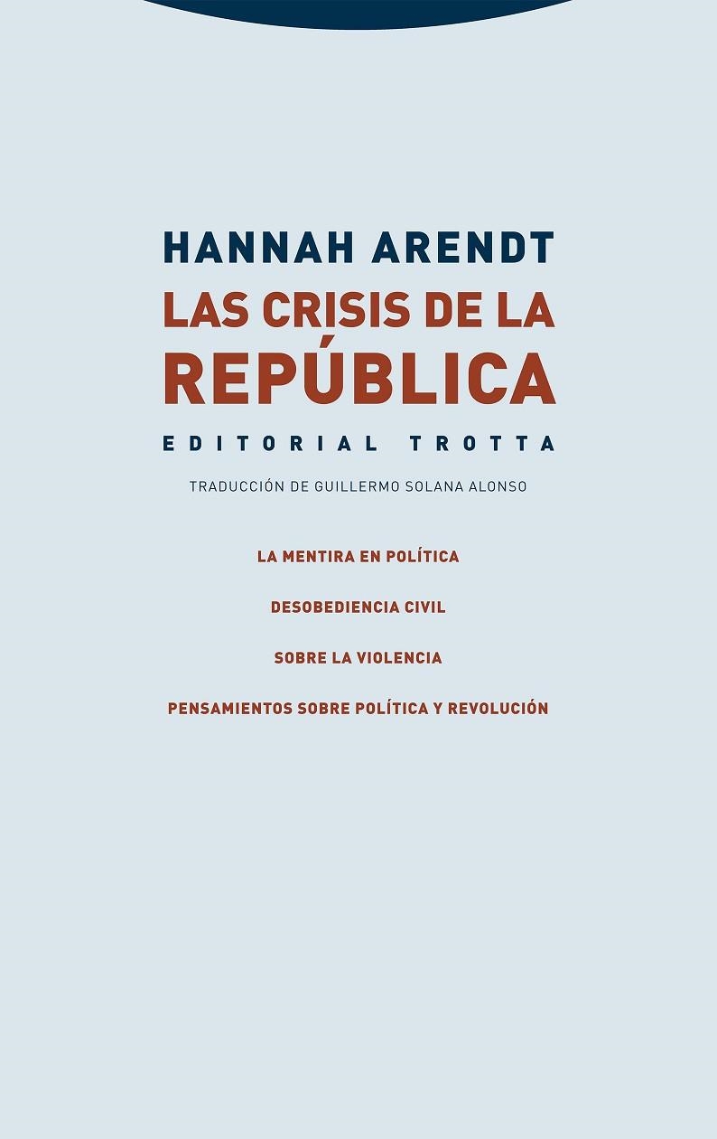 LAS CRISIS DE LA REPÚBLICA | 9788413641102 | ARENDT, HANNAH