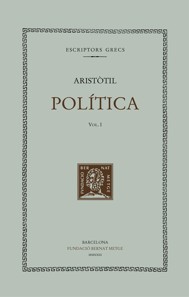 POLÍTICA (VOL. I) | 9788498594058 | ARISTÒTIL