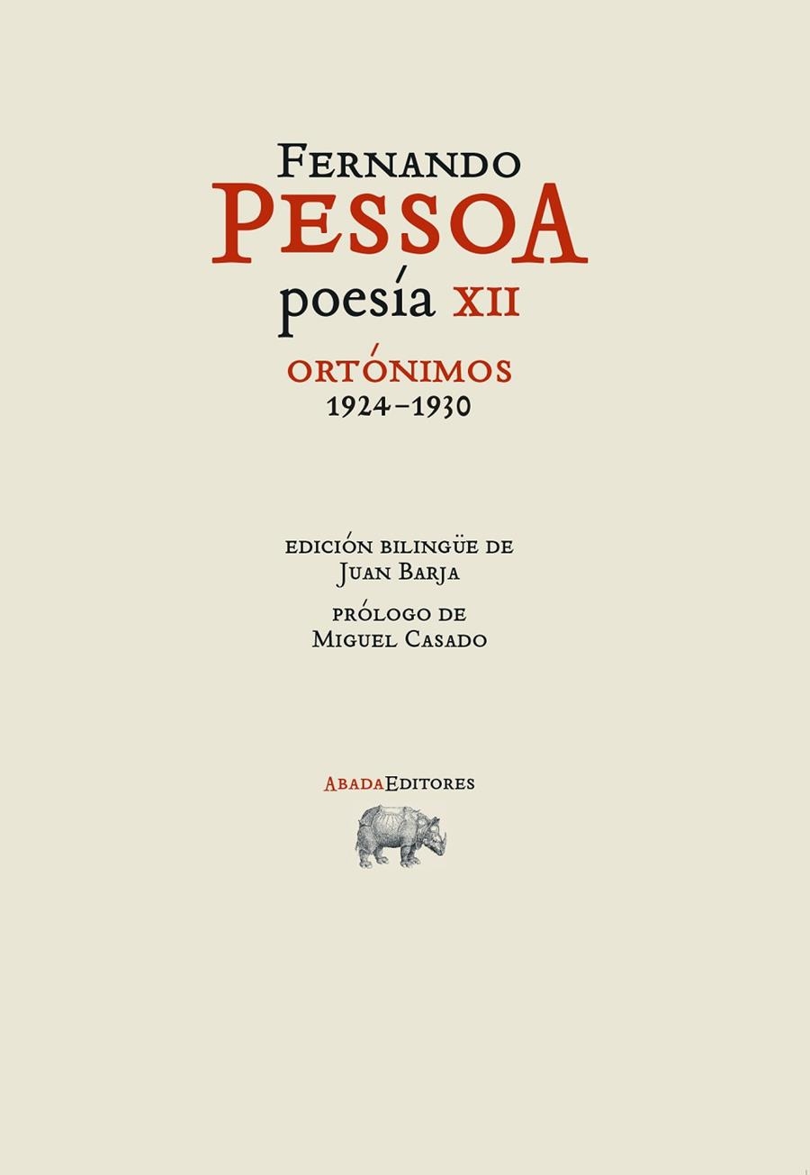 POESÍA XII. ORTÓNIMOS 1924-1930 | 9788419008626 | PESSOA, FERNANDO