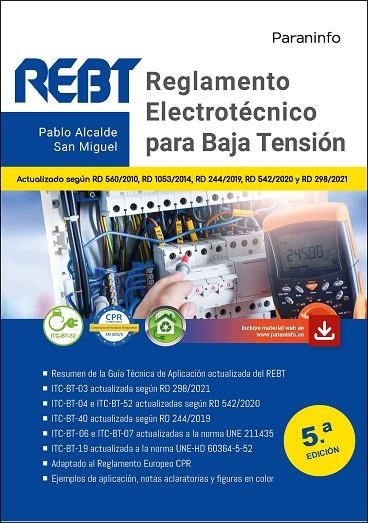 REGLAMENTO ELECTROTÉCNICO PARA BAJA TENSIÓN  5.ª EDICIÓN 2021 | 9788413665061 | ALCALDE SAN MIGUEL, PABLO