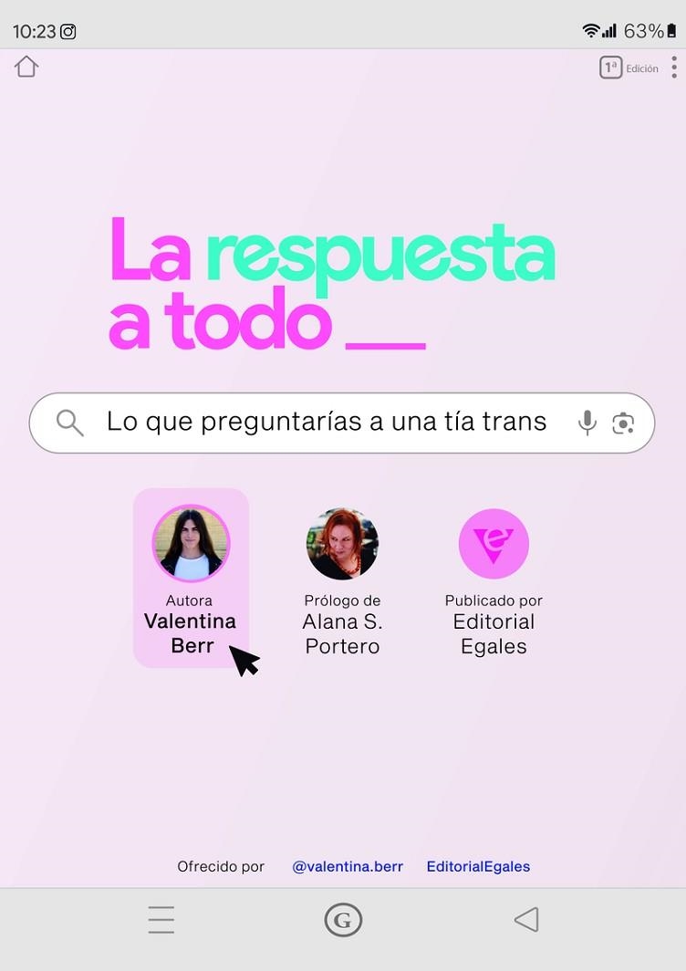 LA RESPUESTA A TODO LO QUE PREGUNTARÍAS A UNA TÍA TRANS | 9788419728272 | BERR, VALENTINA