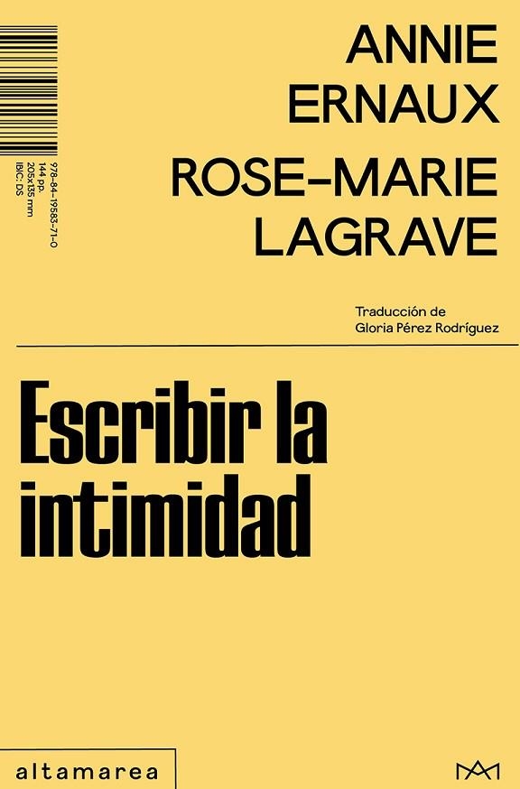 ESCRIBIR LA INTIMIDAD | 9788419583710 | ERNAUX, ANNIE/LAGRAVE, ROSE-MARIE