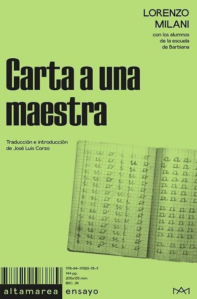 CARTA A UNA MAESTRA | 9788419583789 | MILANI, LORENZO