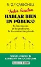 HABLAR BIEN EN PUBLICO | 9788441408494 | R.Gª CARBONELL