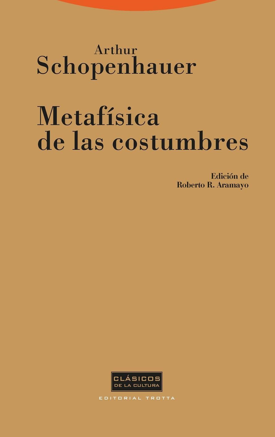 METAFISICA DE LAS COSTUMBRES | 9788481644487 | SCHOPENHAUER