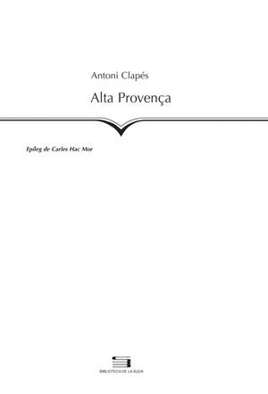 ALTA PROVENÇA | 9788497793452 | CLAPES